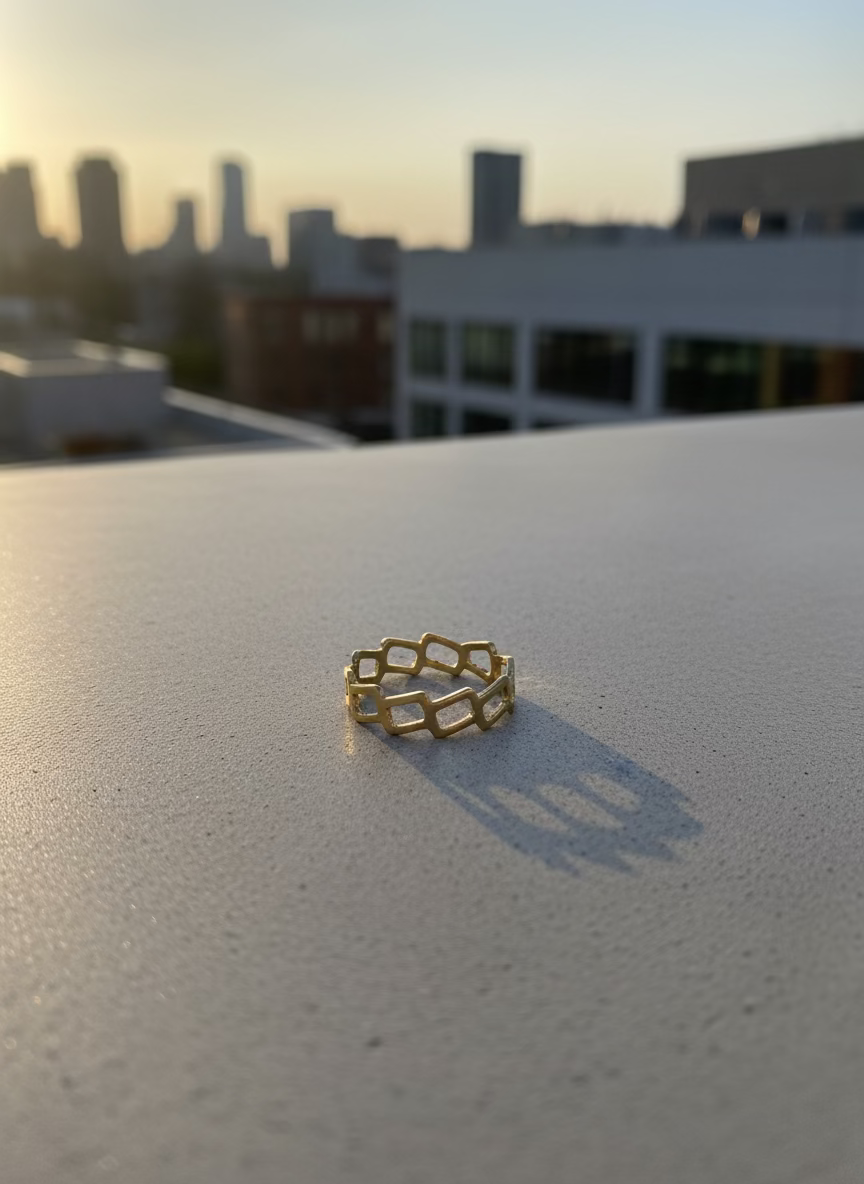 Rhodese Chain Gold Ring 326