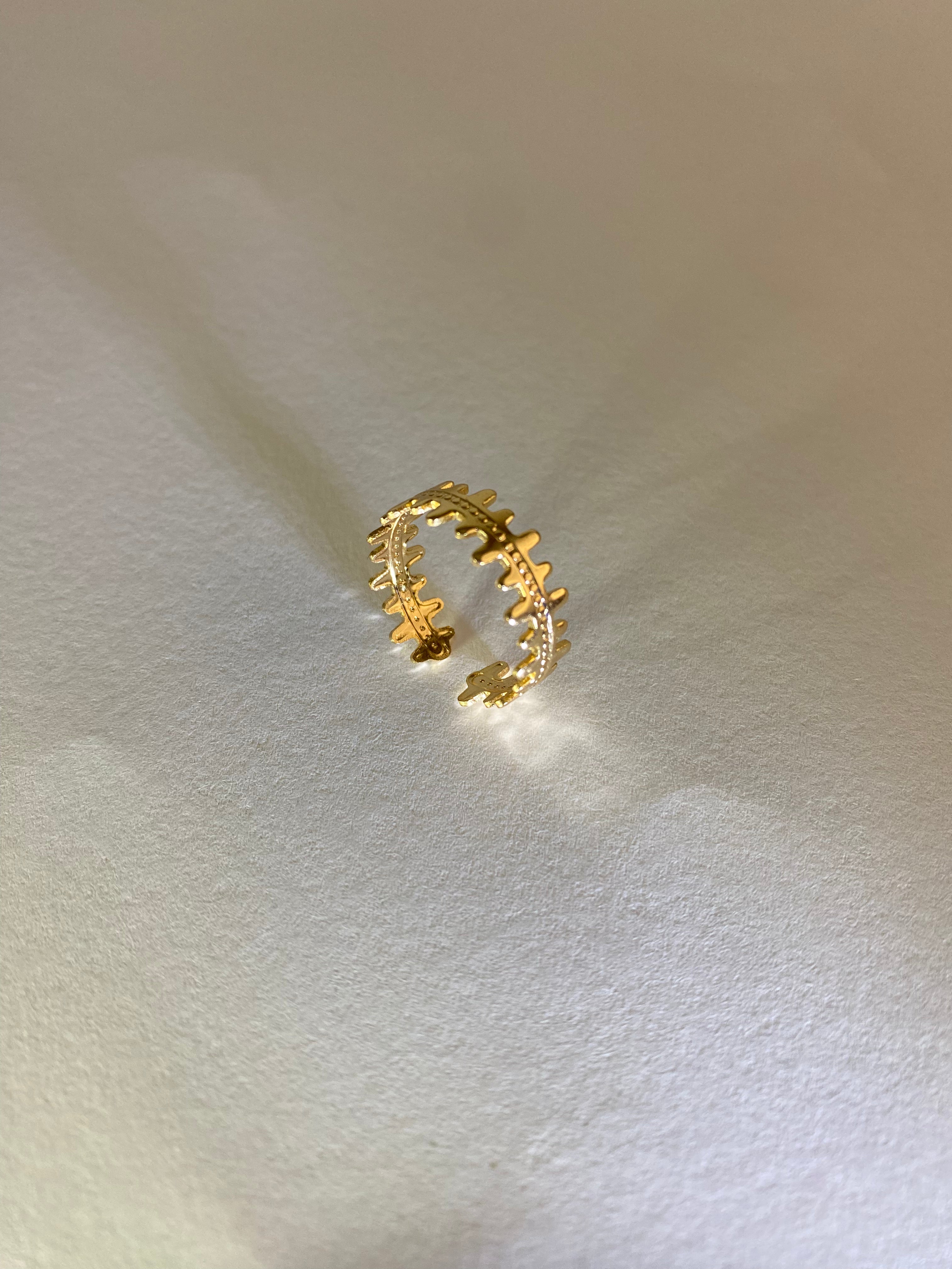 Rhodese Cross Gold Ring