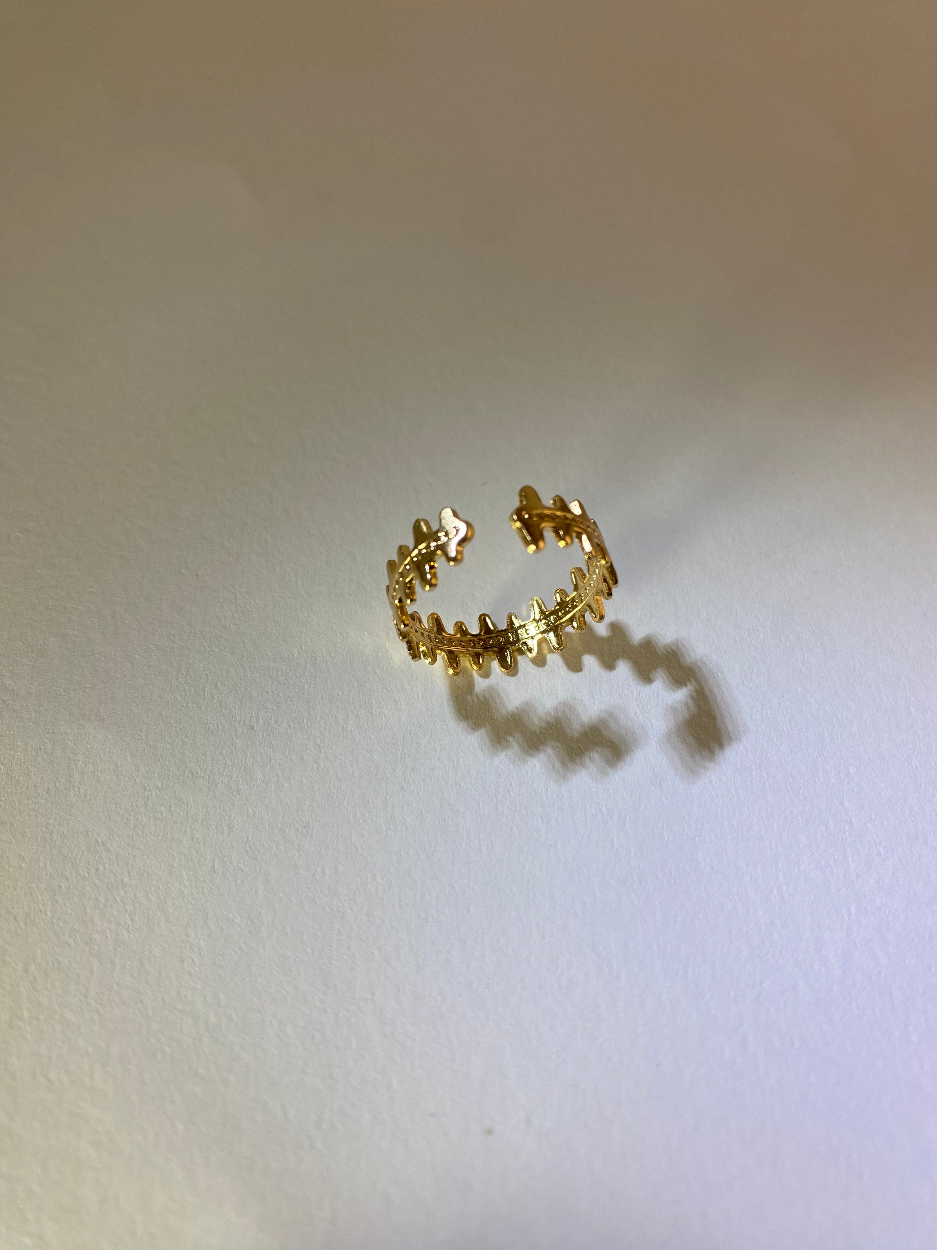 Rhodese Cross Gold Ring