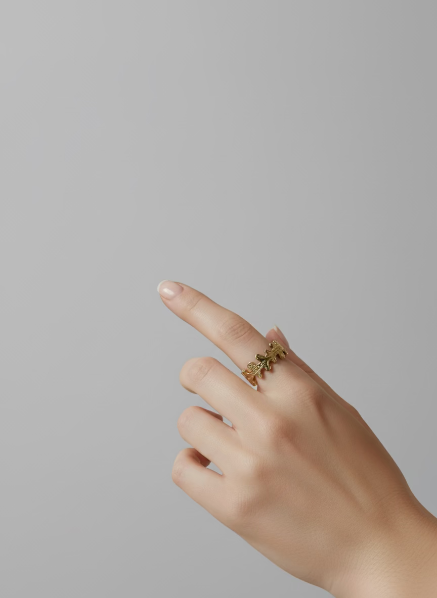 Rhodese Cross Gold Ring