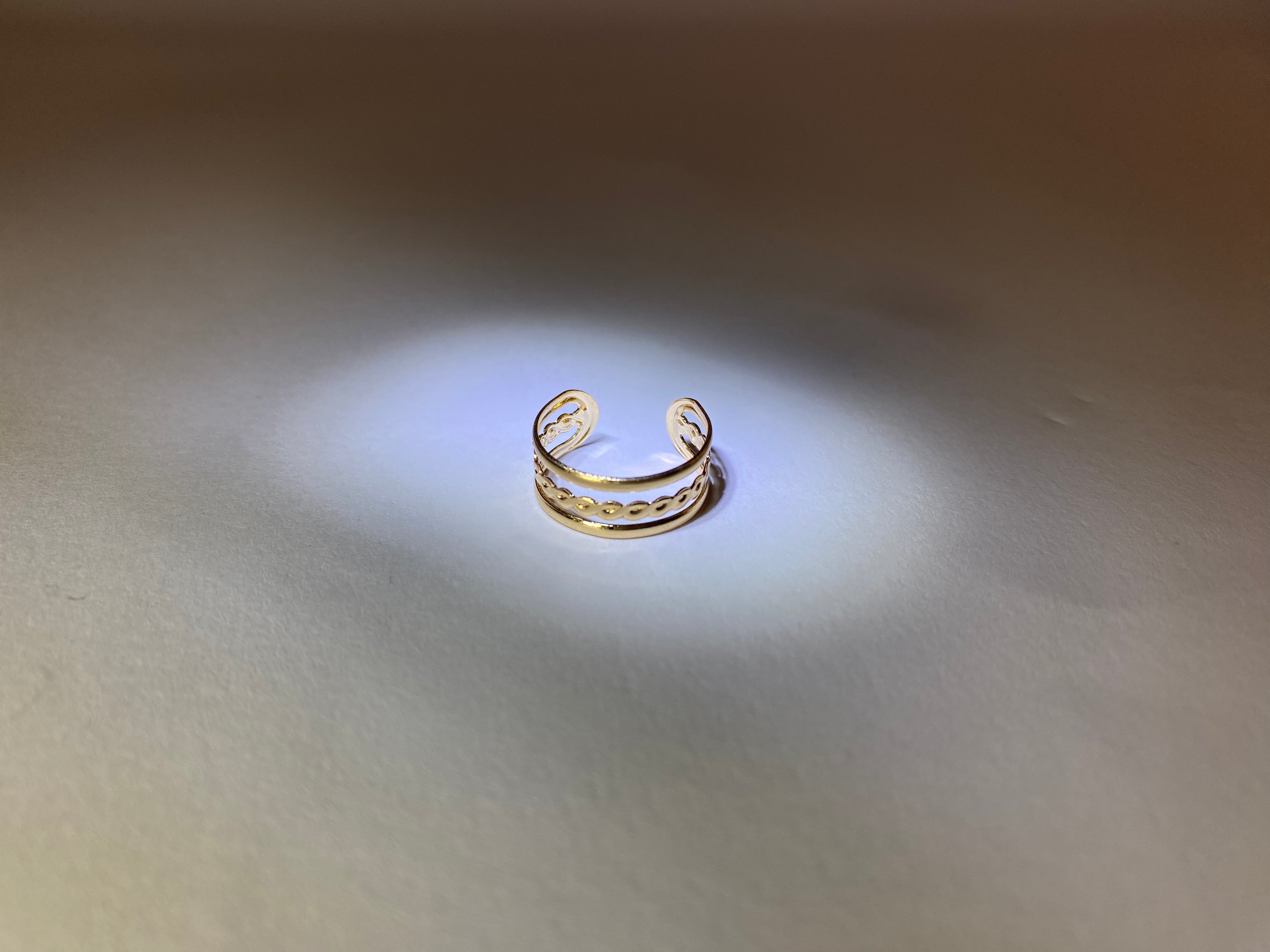 Rhodese Double Line Gold Ring