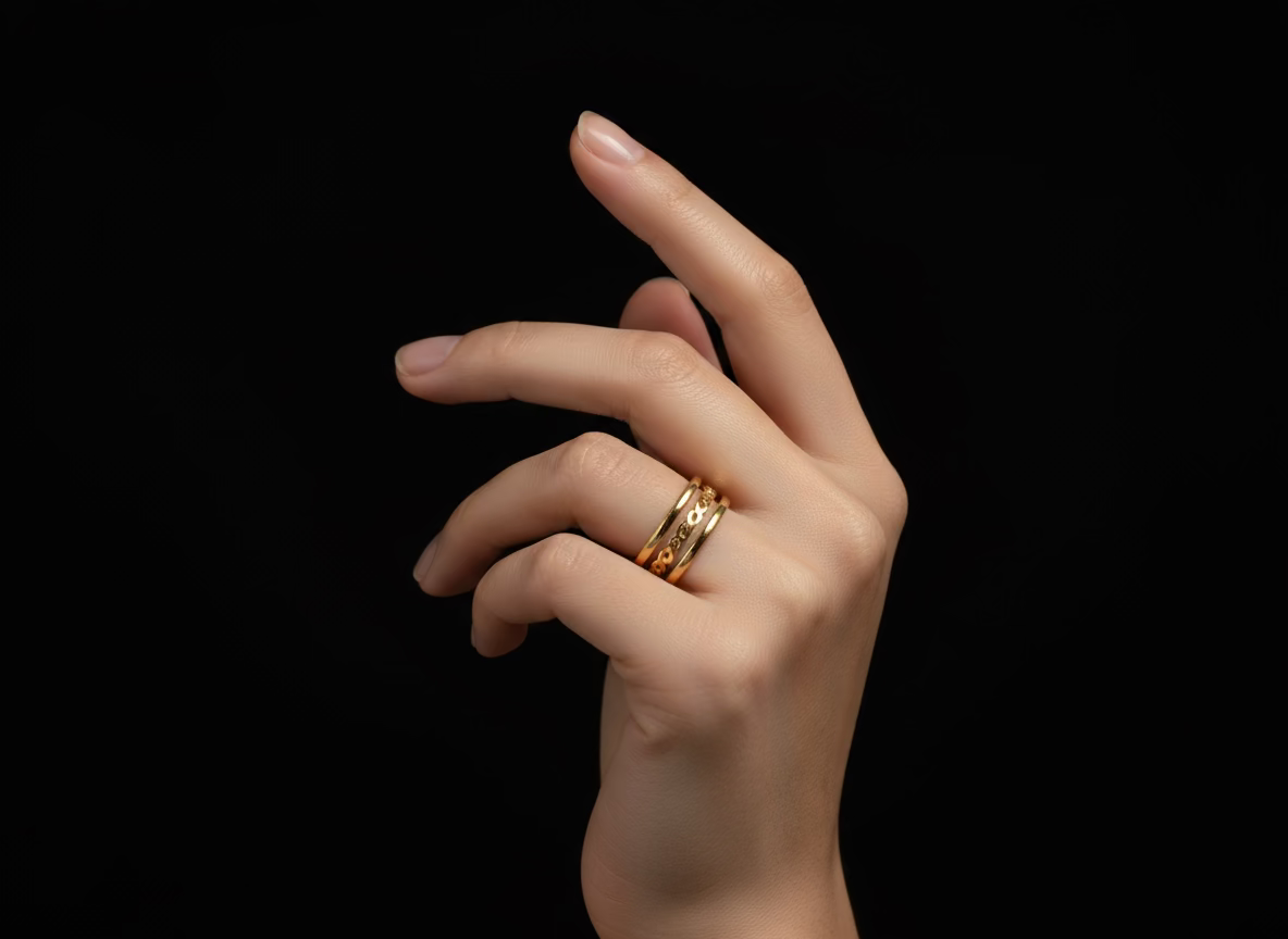 Rhodese Double Line Gold Ring