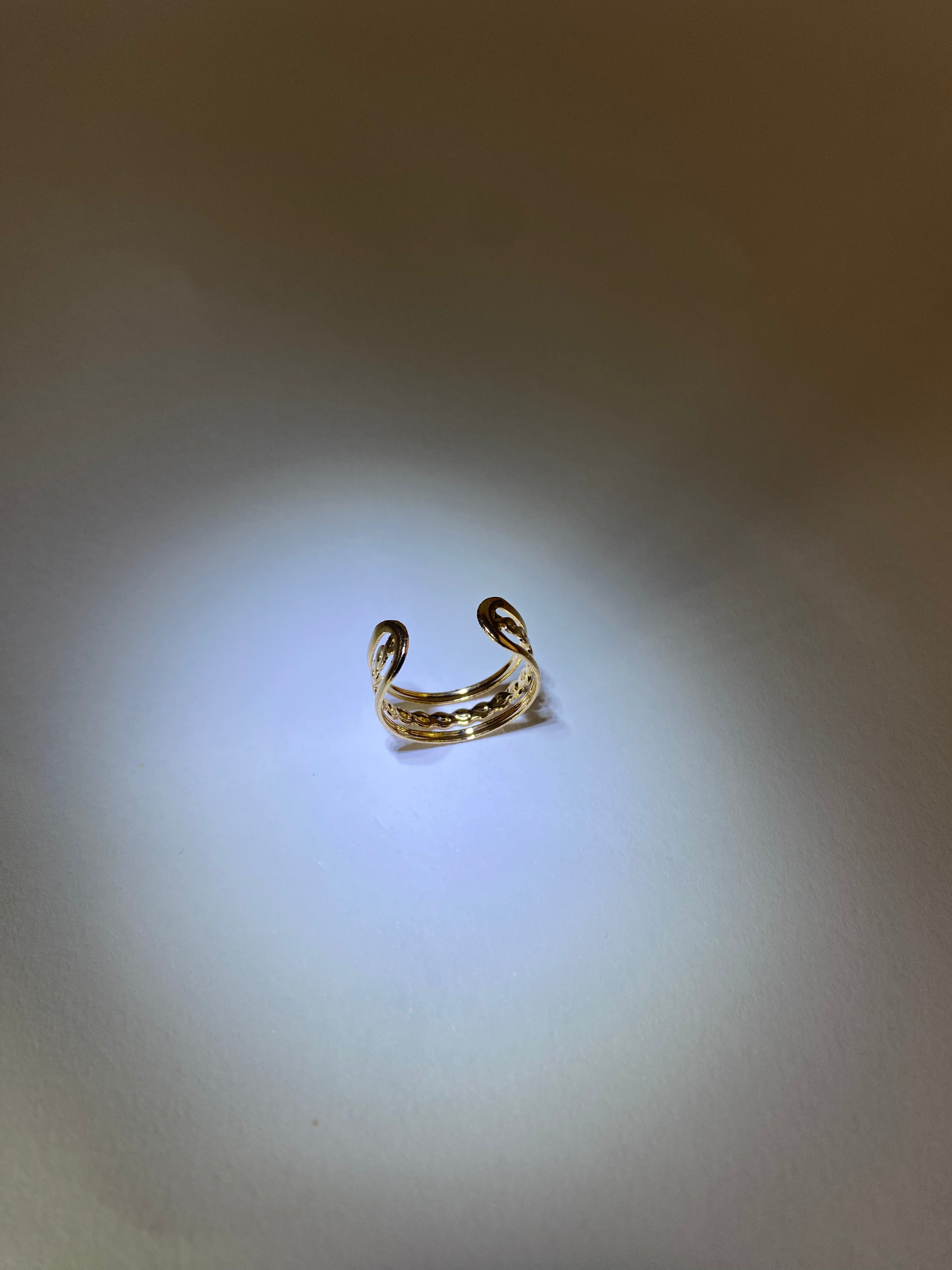 Rhodese Double Line Gold Ring
