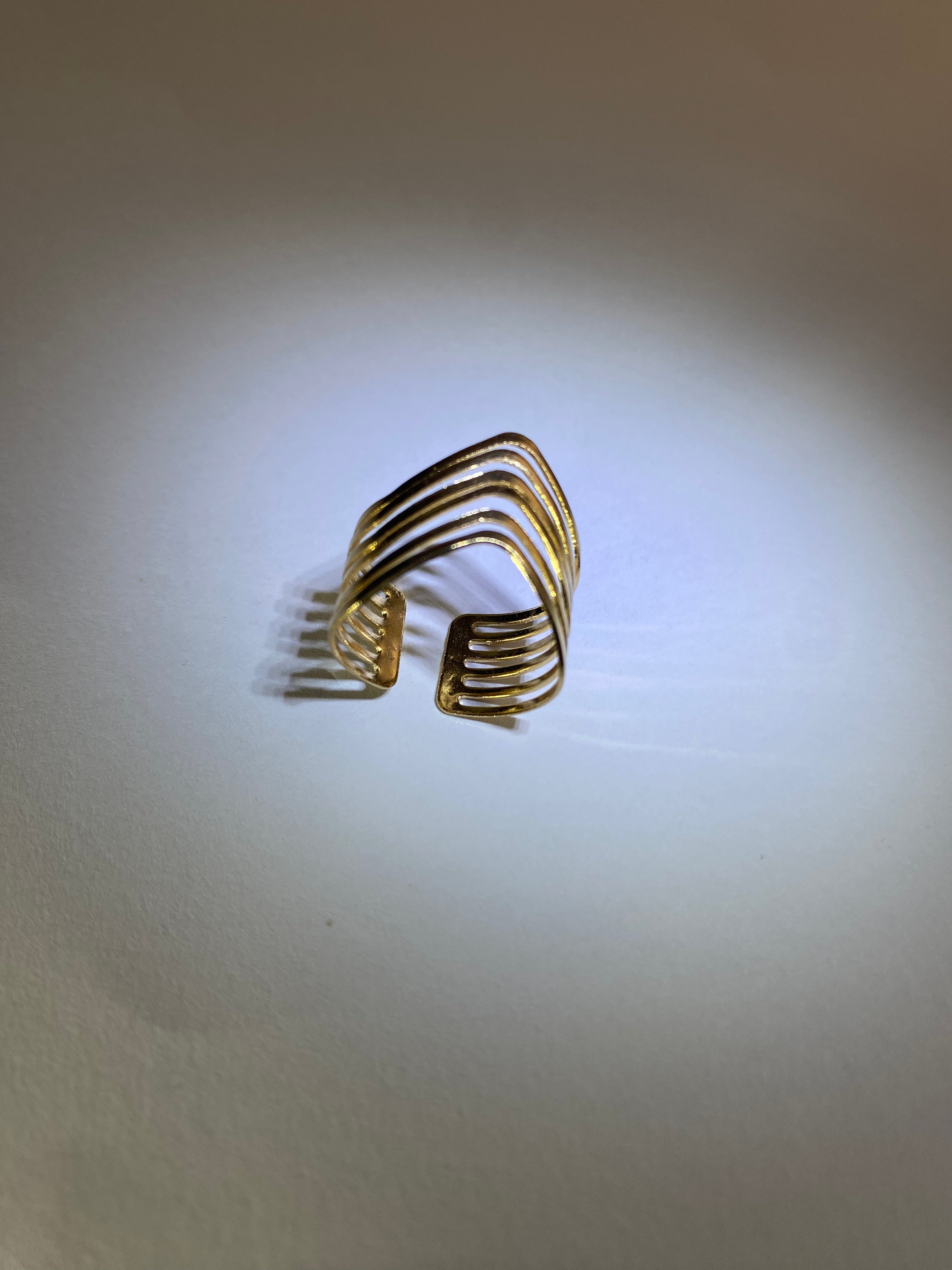 Rhodese Multi Band Gold Ring