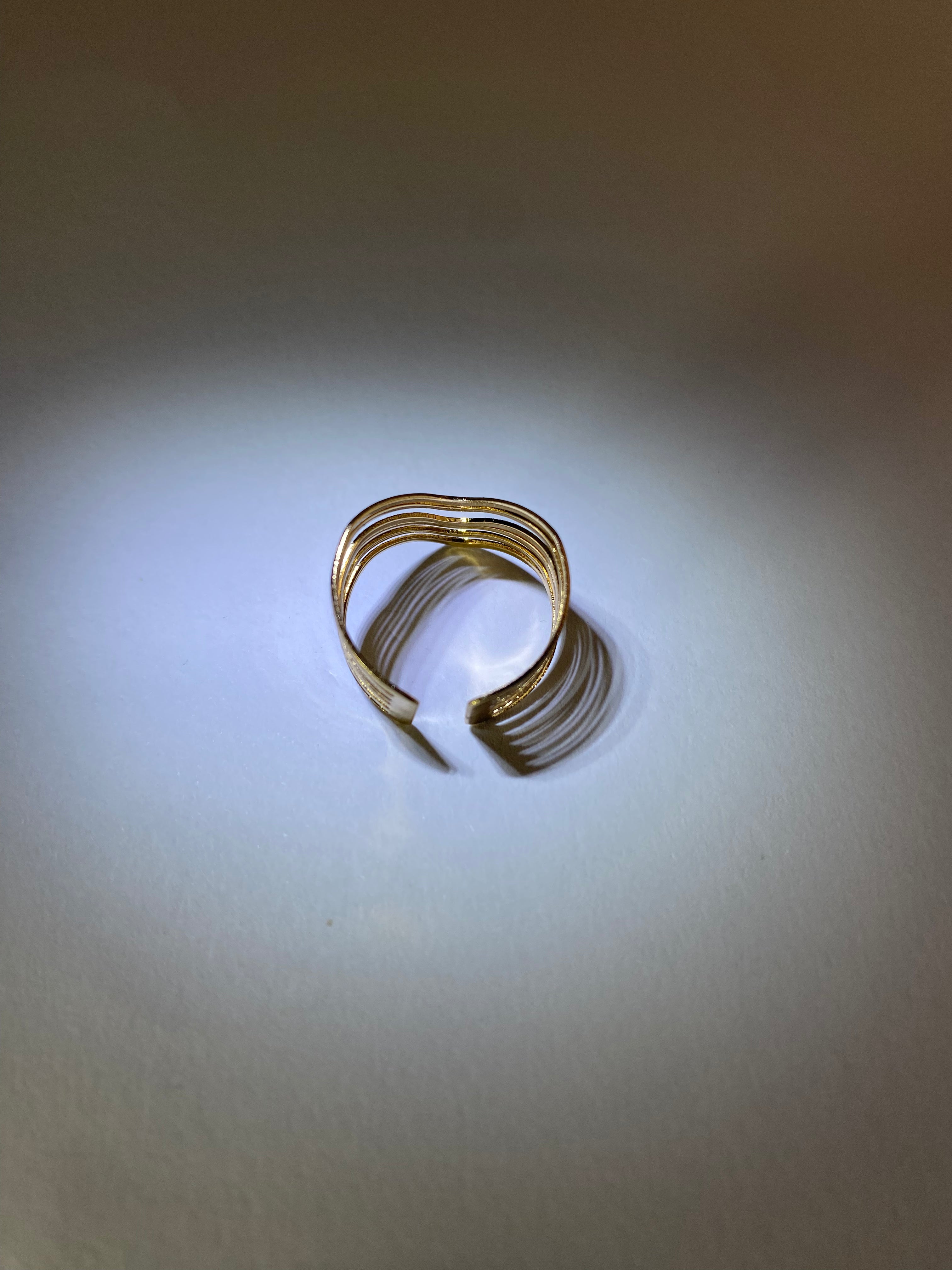 Rhodese Multi Band Gold Ring