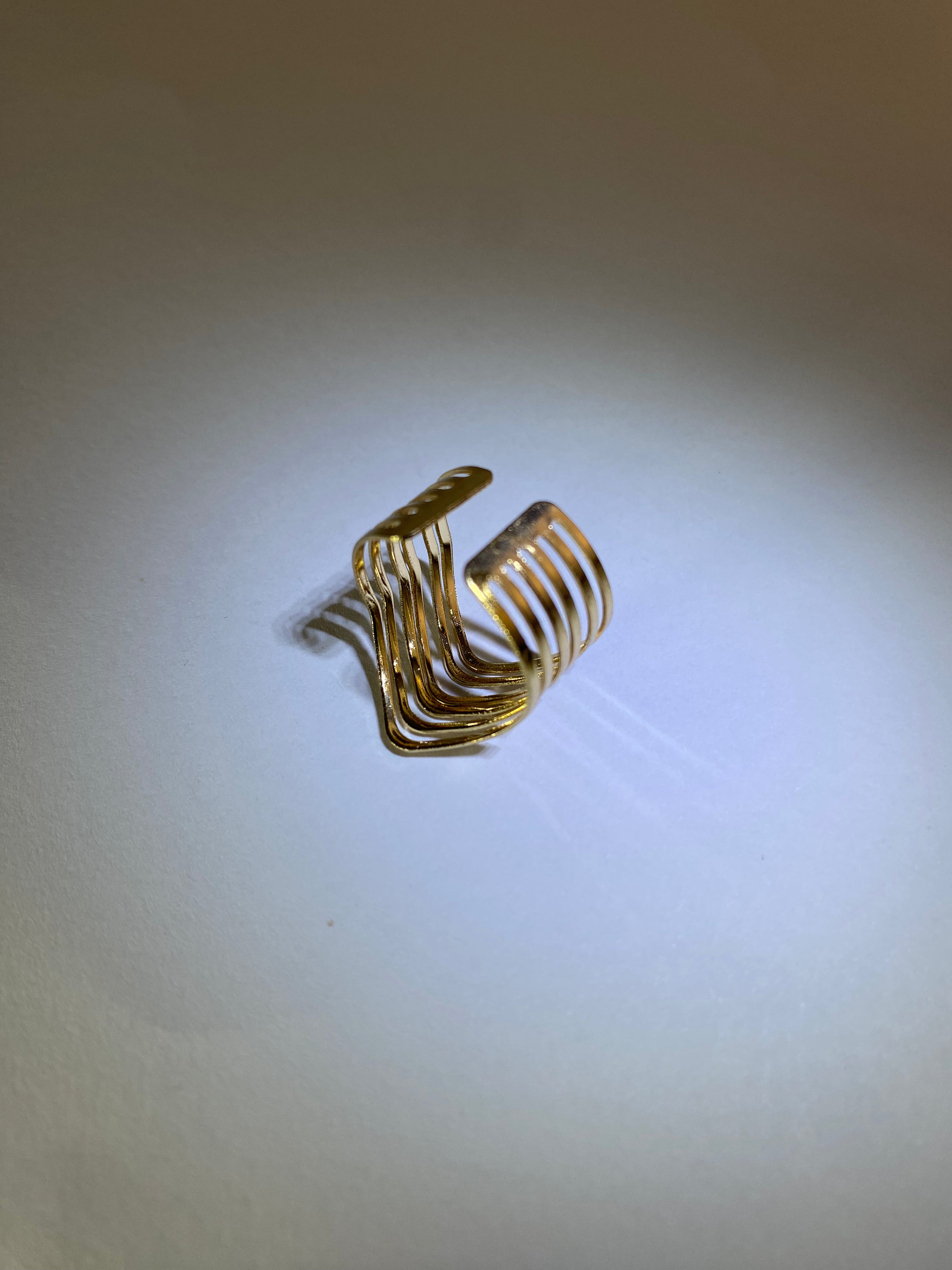 Rhodese Multi Band Gold Ring