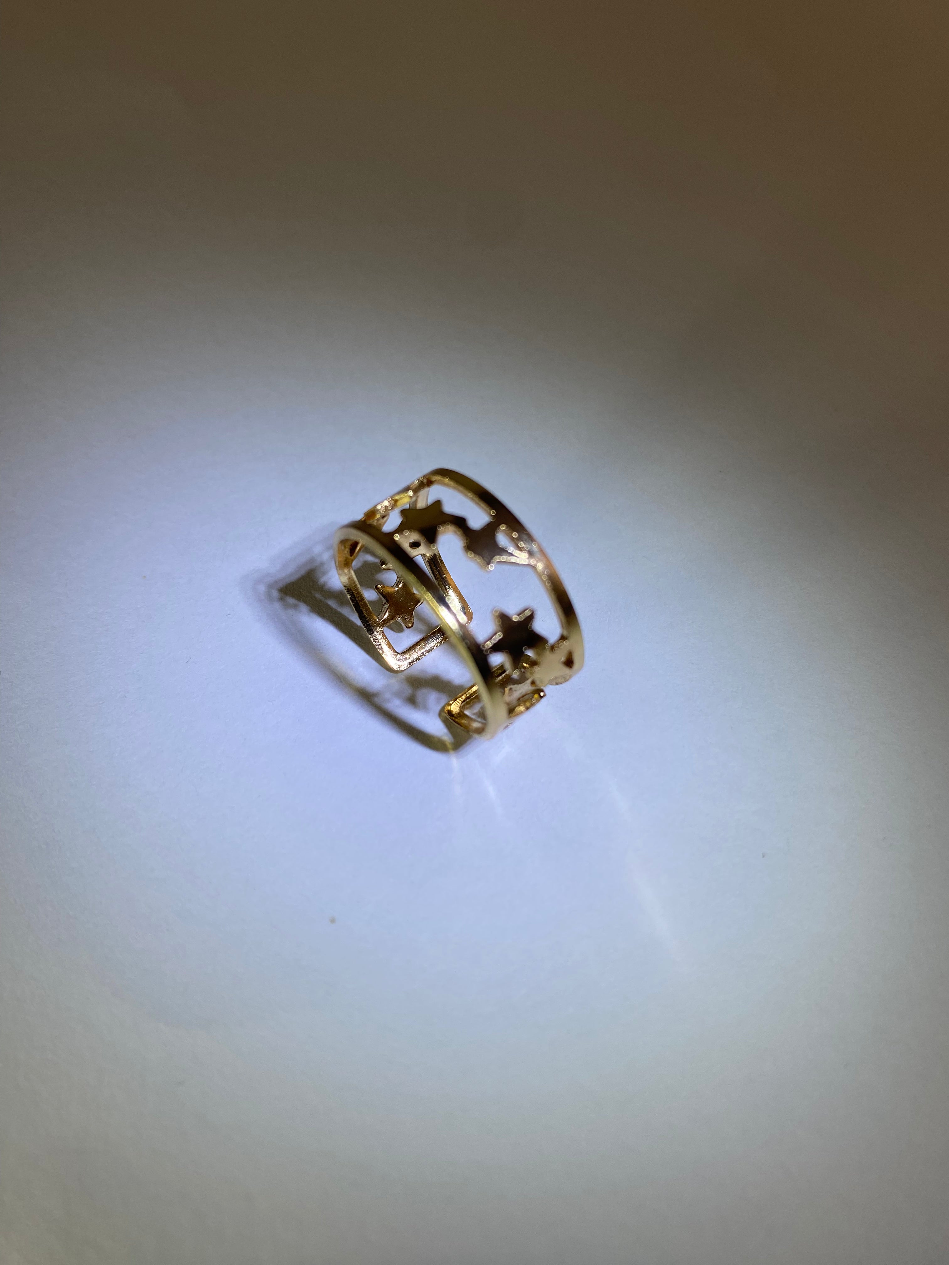 Rhodese Bold Link Gold Ring