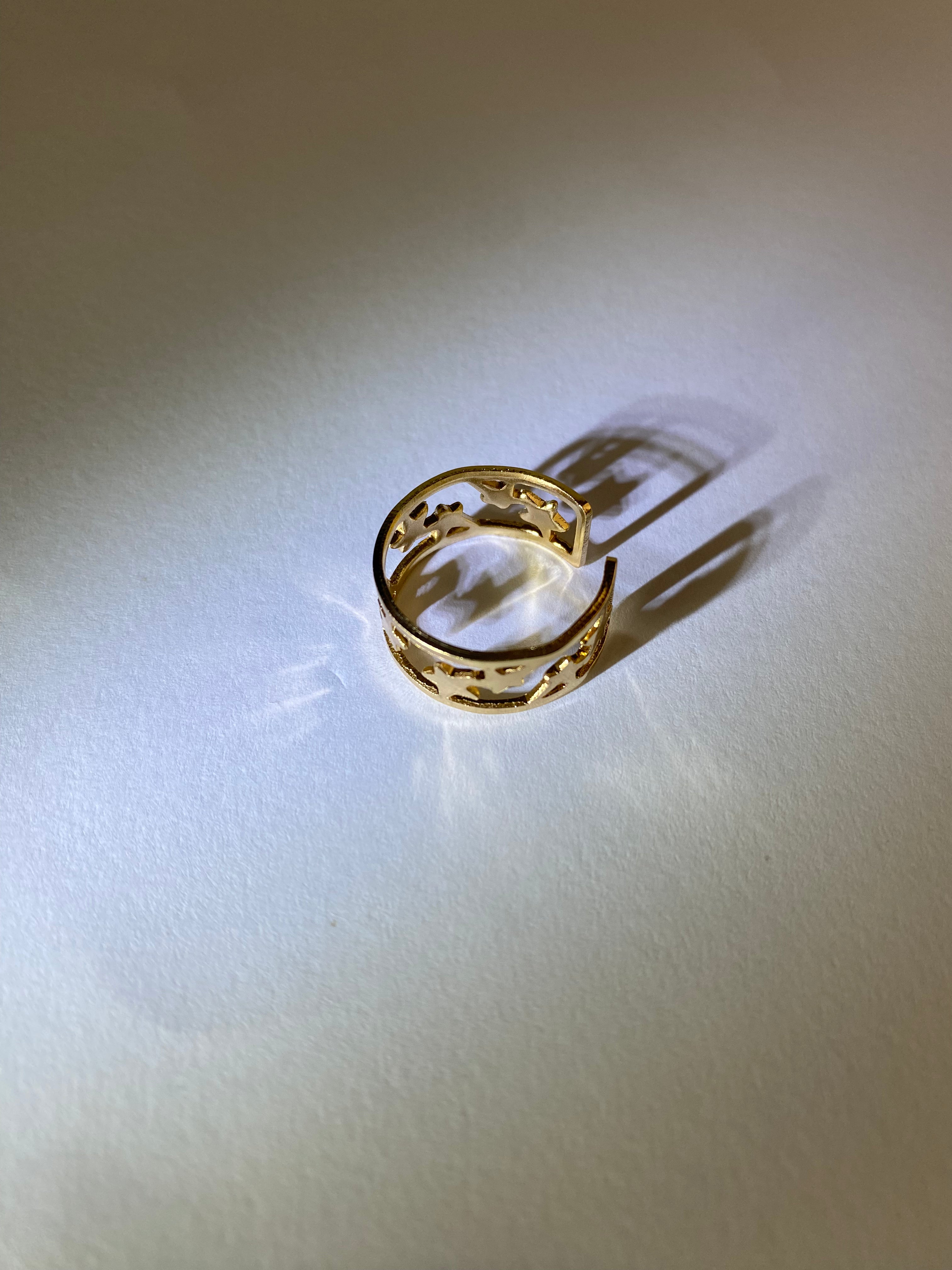 Rhodese Bold Link Gold Ring