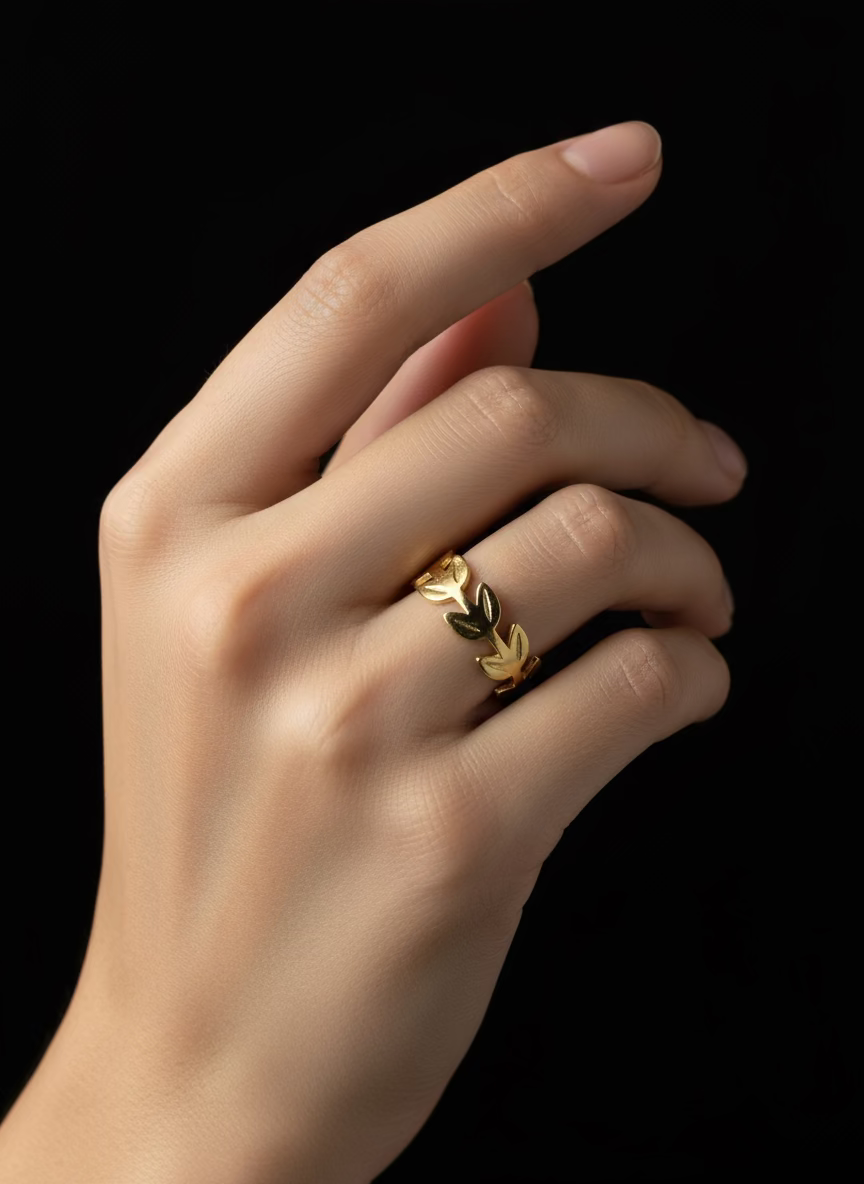 Rhodese Olive Gold Ring
