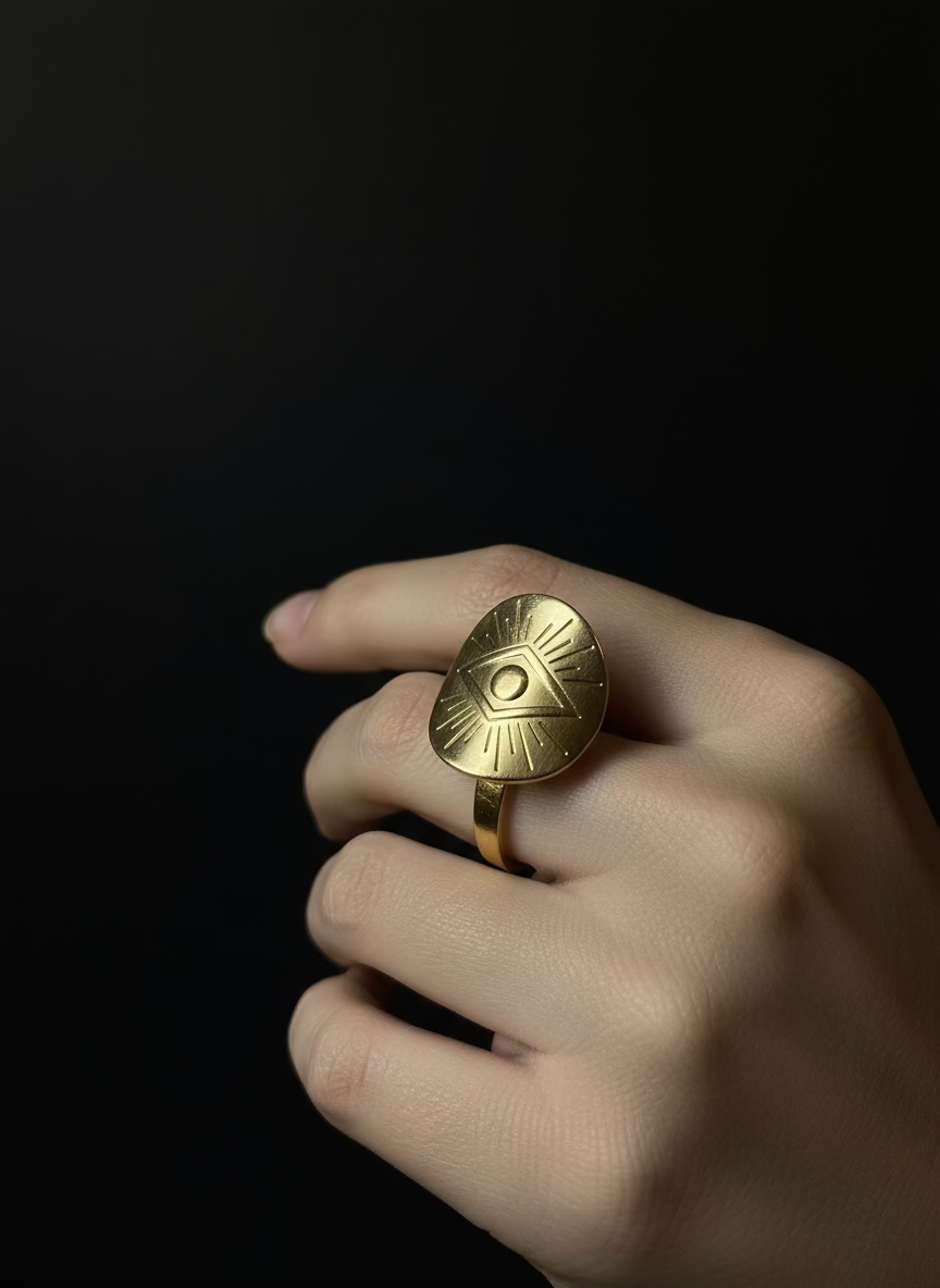Rhodese Eye Gold Ring