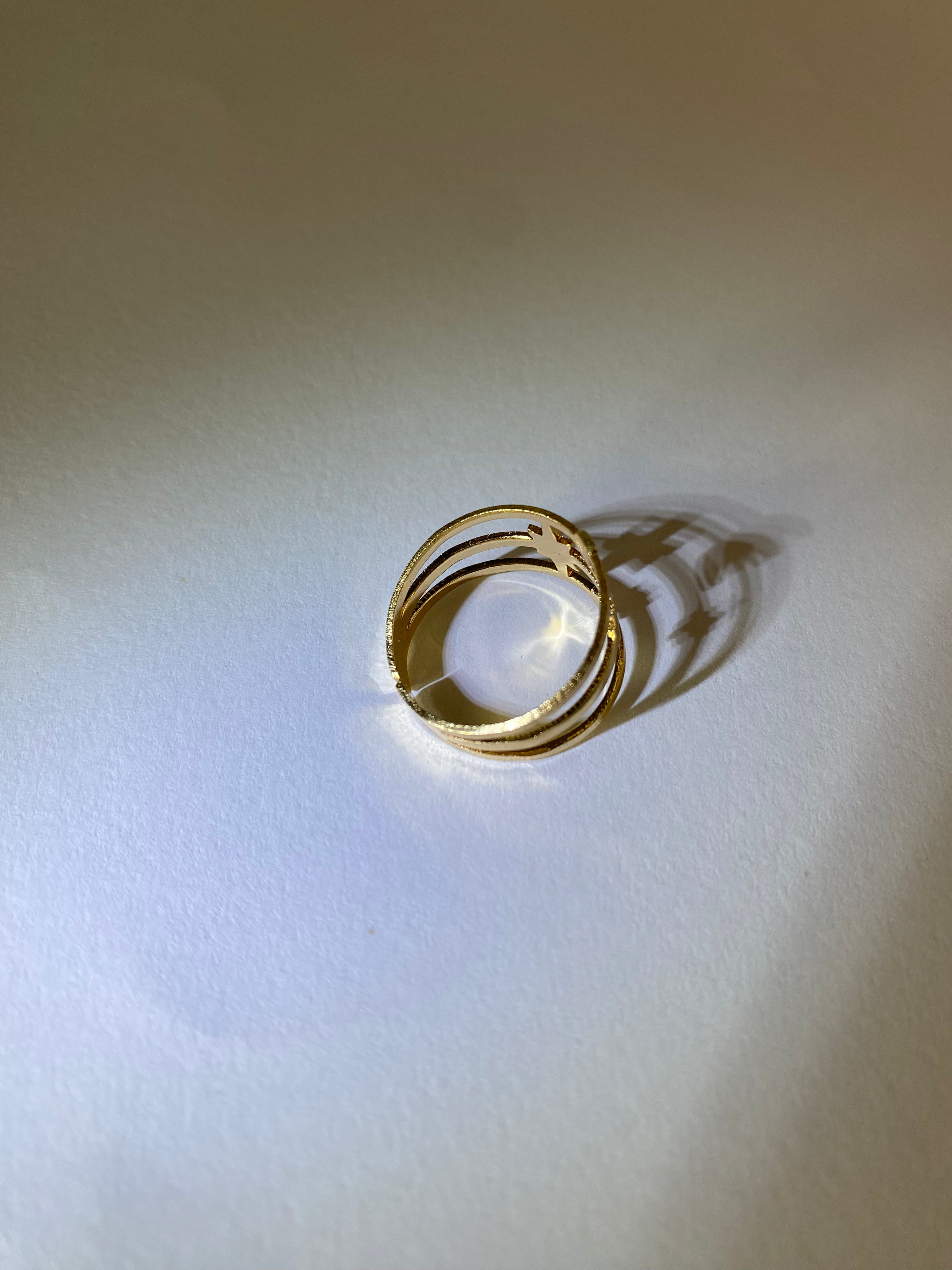 Rhodese Wide Link Gold Ring