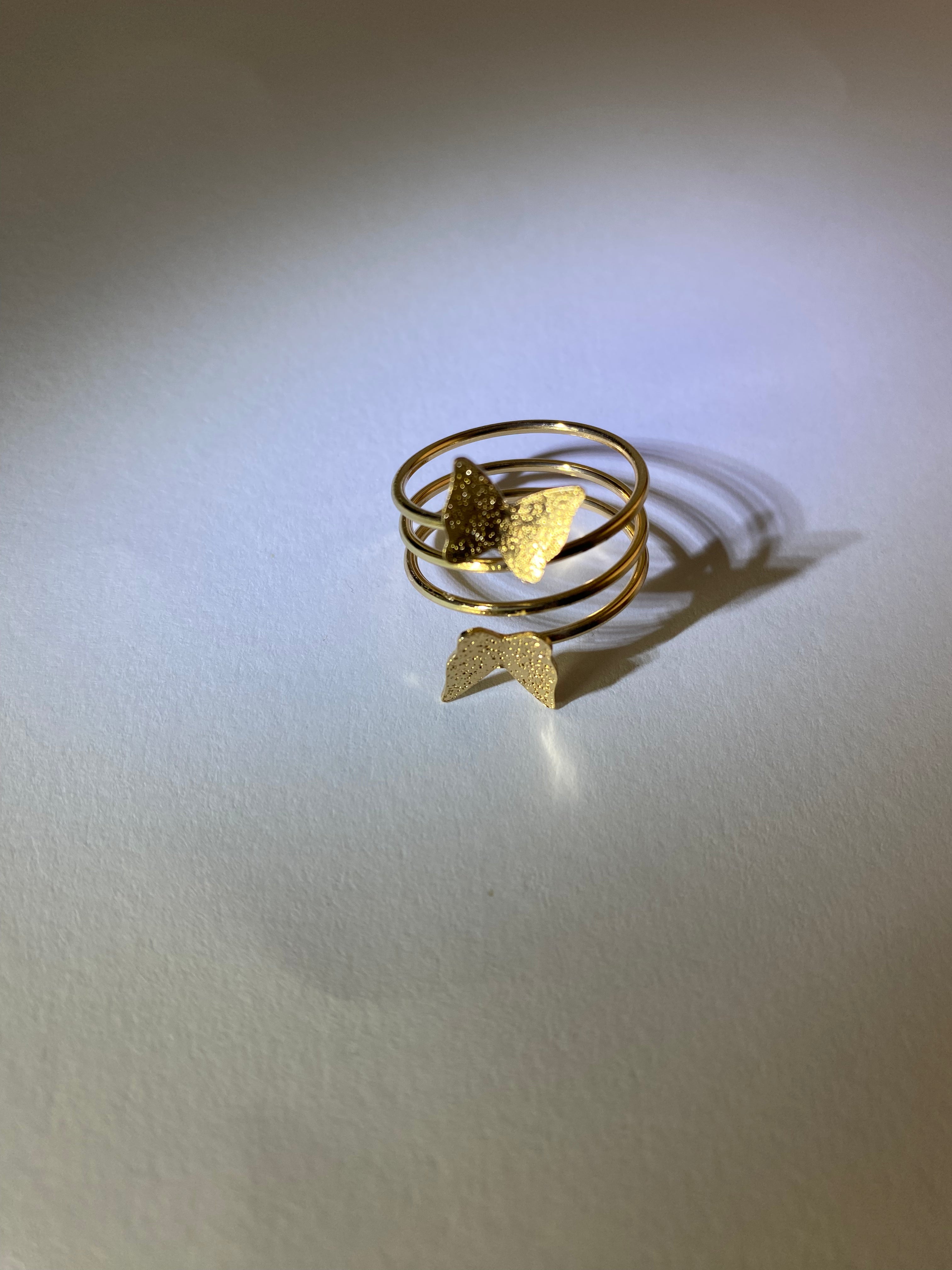 Rhodese Butterfly Gold Ring