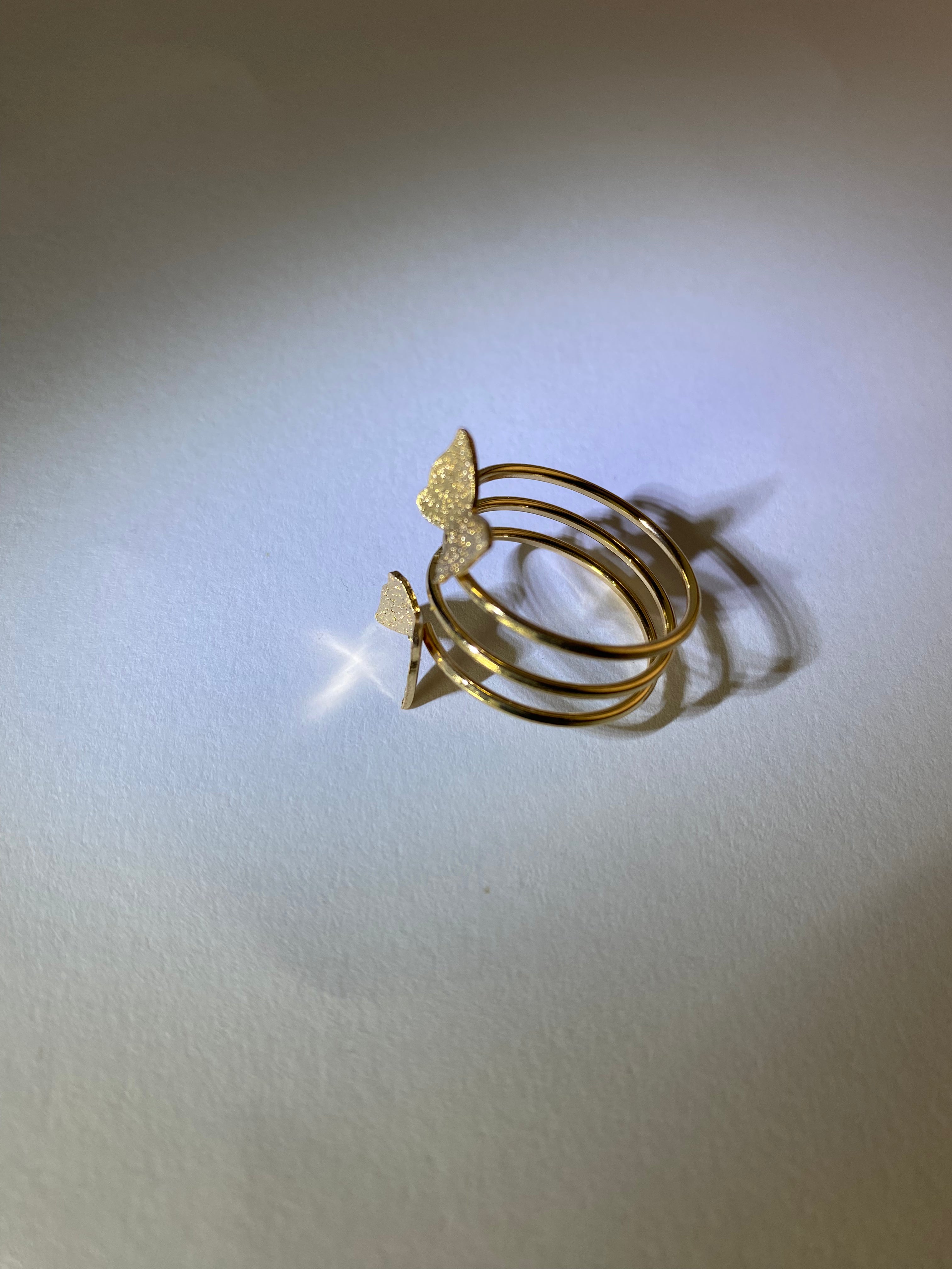 Rhodese Butterfly Gold Ring