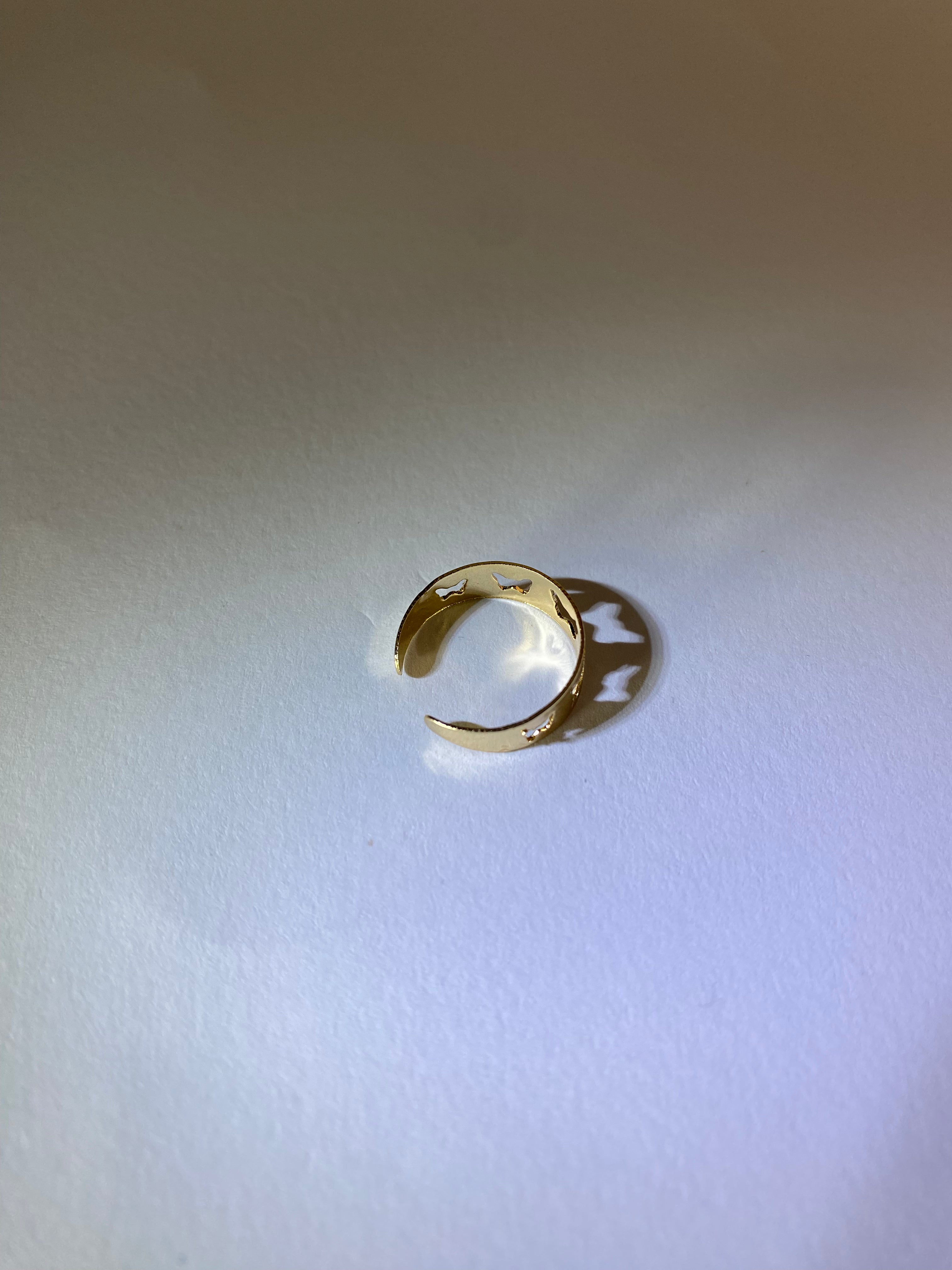 Rhodese Hammered Gold Band
