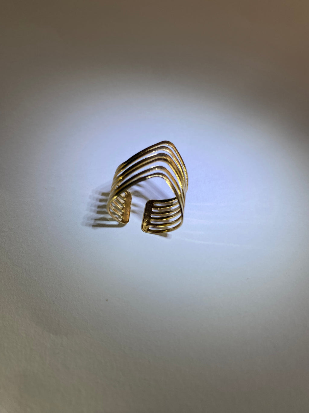 Rhodese Multi Band Gold Ring