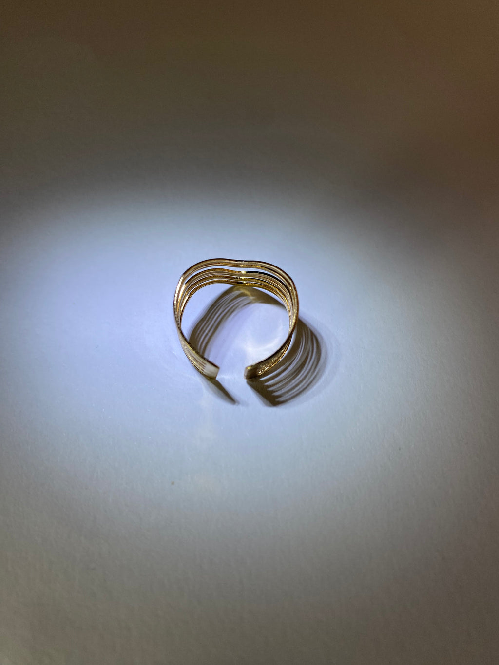 Rhodese Multi Band Gold Ring