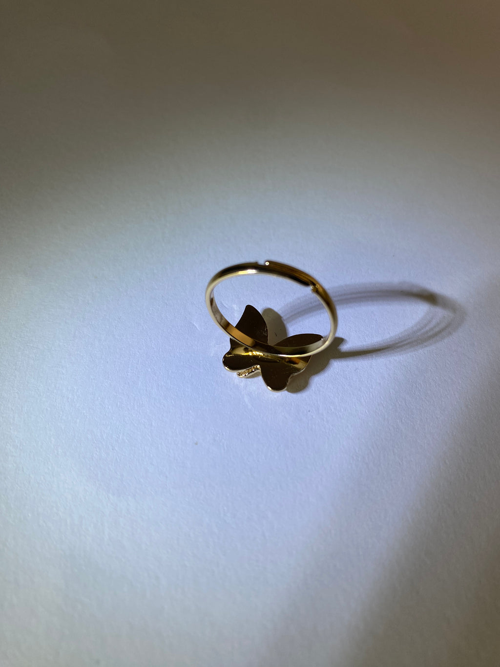 Rhodese Crystal Wing Butterfly Ring